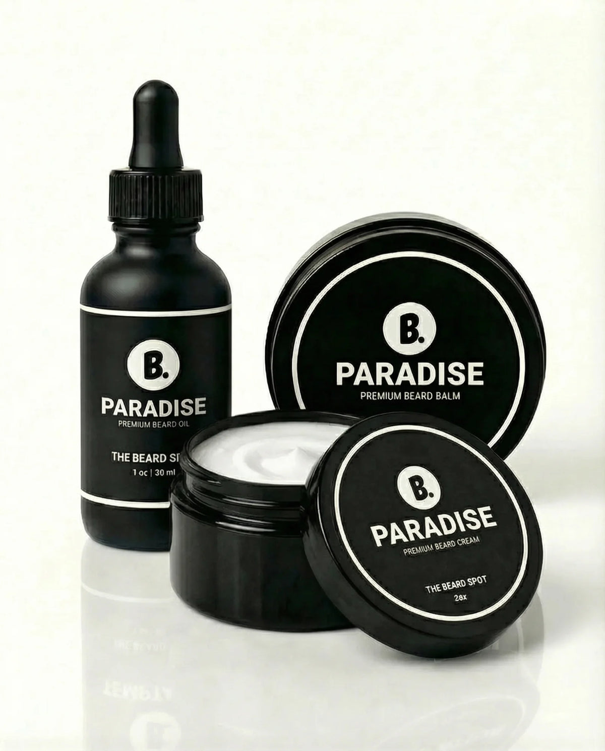 Paradise beard oil, balm, and cream bundle by The Beard Spot