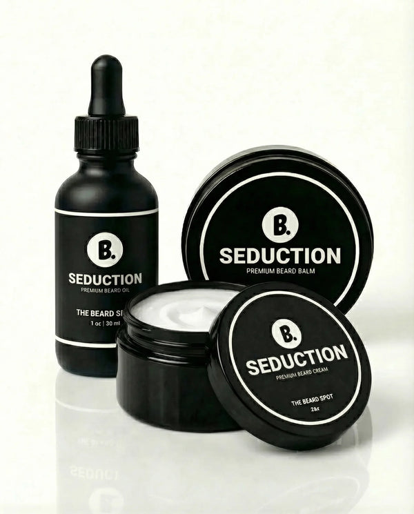 Seduction beard oil, balm, and cream bundle by The Beard Spot