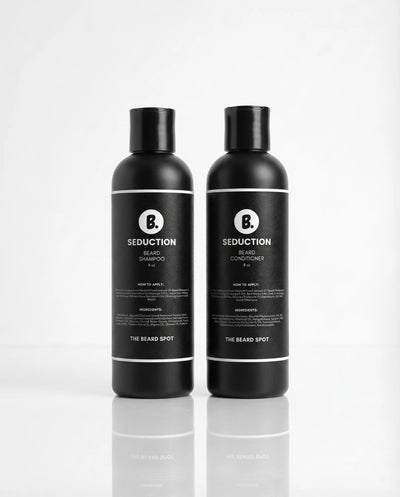 Seduction beard wash shampoo and conditioner set for men