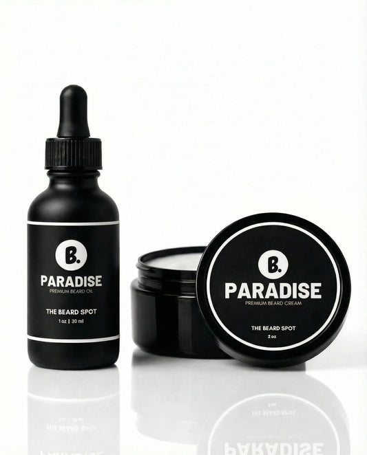 Paradise beard oil and cream bundle by The Beard Spot