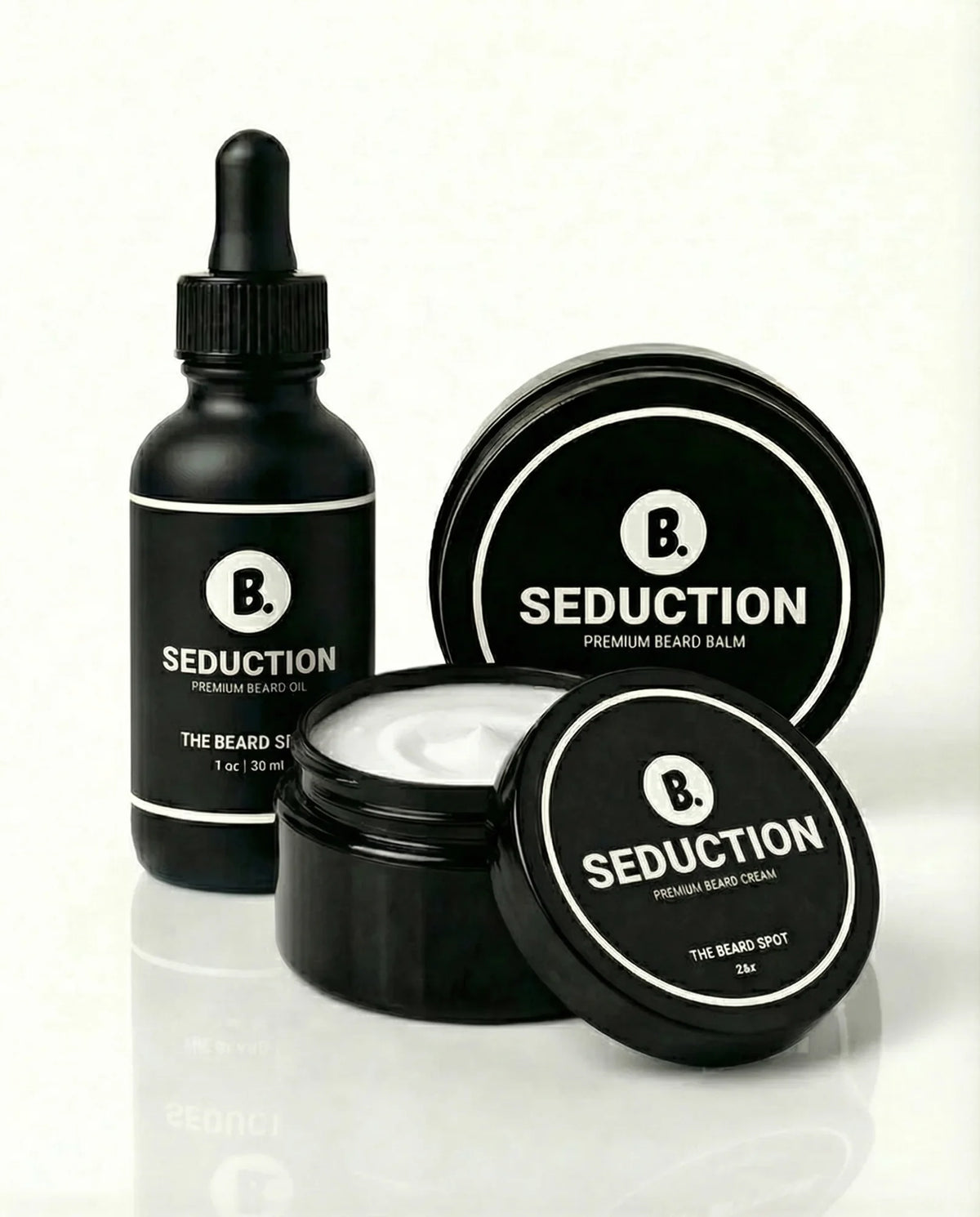 Seduction beard oil, balm, and cream bundle by The Beard Spot