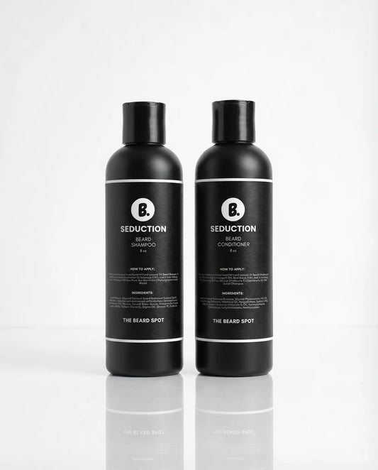 Seduction beard wash shampoo and conditioner set for men