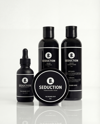 Seduction First Impression Kit with beard oil, cream, and wash by The Beard Spot