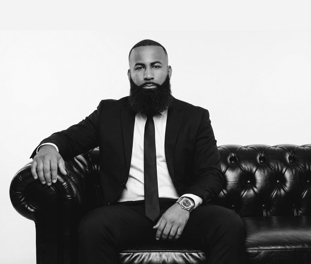 The Beard Spot premium beard care — homepage hero banner, mobile