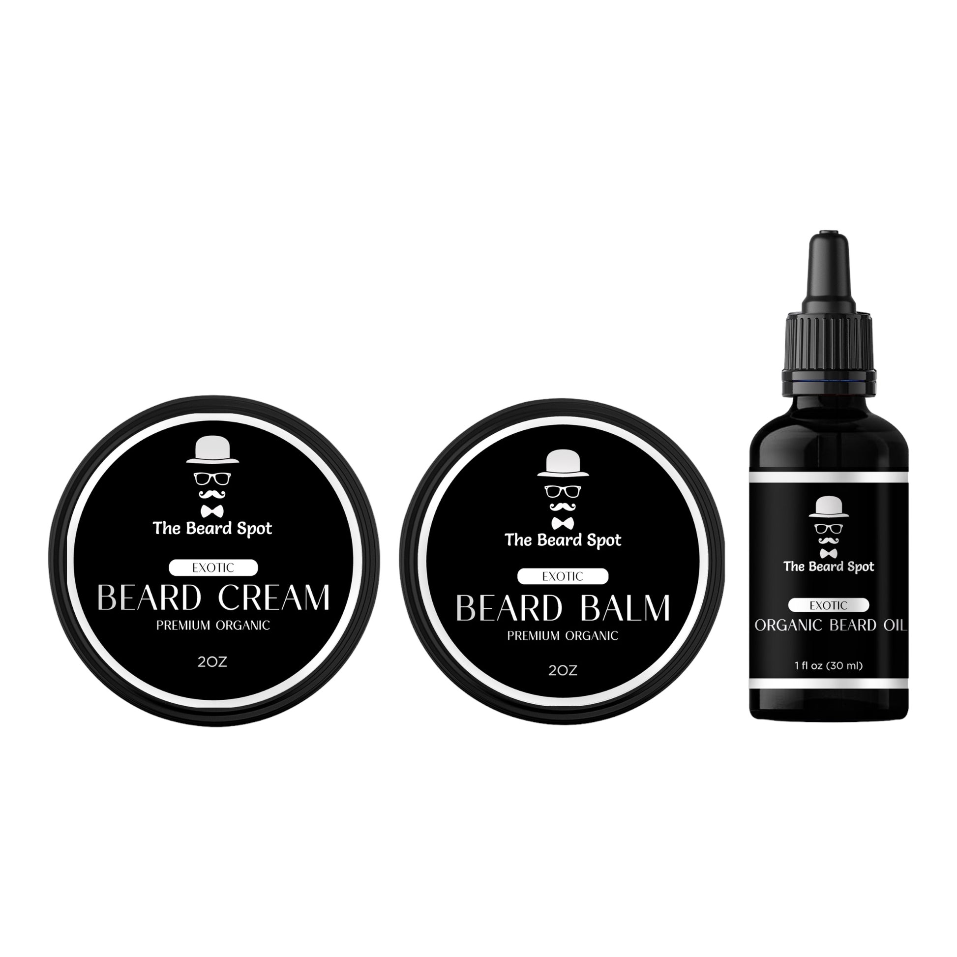 Exotic Beard Oil  Balm & Cream Bundle